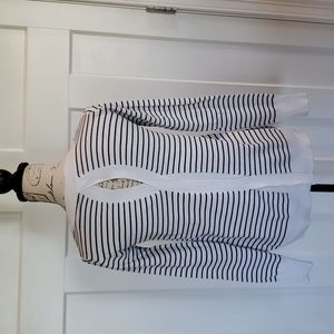 ♦️Eight 18 white sweater with black stripes,  back cut outs♦️ 5 for $25